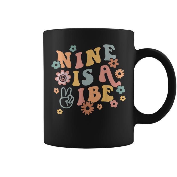 Groovy Hippie 9 Is A Vibe 9Th Birthday Party Decoration  Coffee Mug