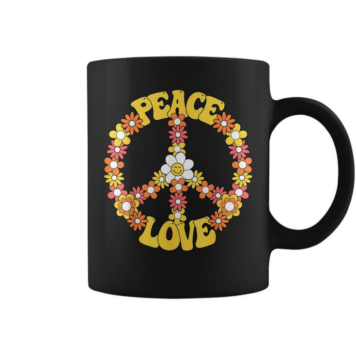Groovy Peace Hippie Love Sign Love Flower World Peace Day Coffee Mug