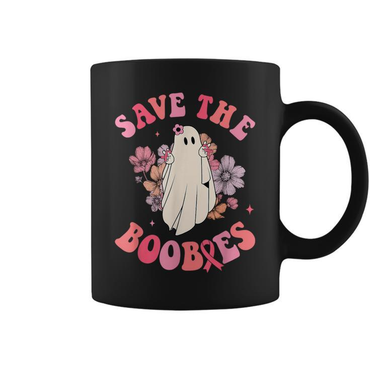 Groovy Pink Breast Cancer Warrior Save The Boobies Halloween Coffee Mug