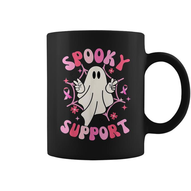 Groovy Spooky Support Squad Breast Cancer Ghost Halloween Coffee Mug