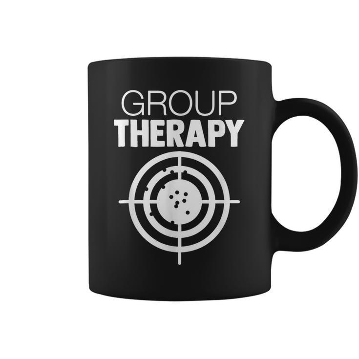 Group Therapy Target Practice Shooting Range Humor Gun Lover Coffee Mug