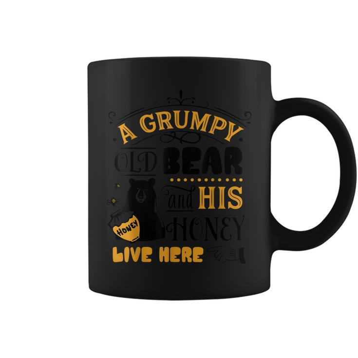Grumpy Old Bear & His Honey Live Here Family Bday Xmas Gift  Coffee Mug