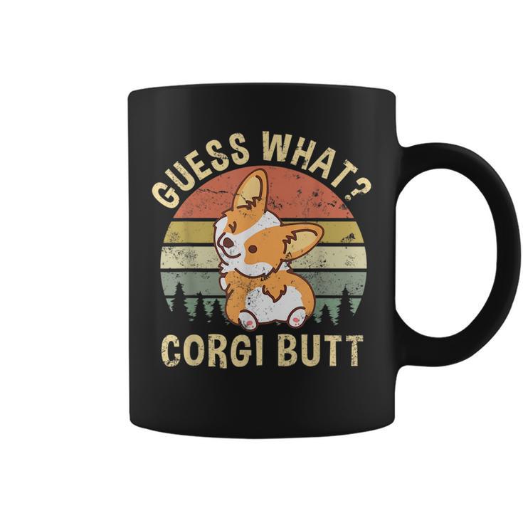 Guess What Corgi Butt Funny Corgi Dog Gift Pun Vintage Coffee Mug | Mazezy
