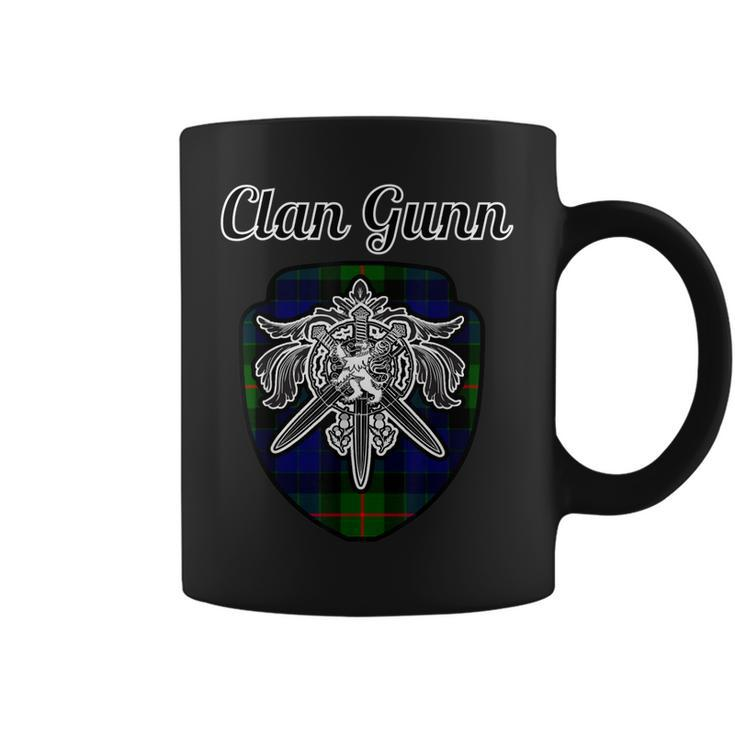 Gunn Scottish Clan Family Tartan Lion Sword Name Crest  Coffee Mug
