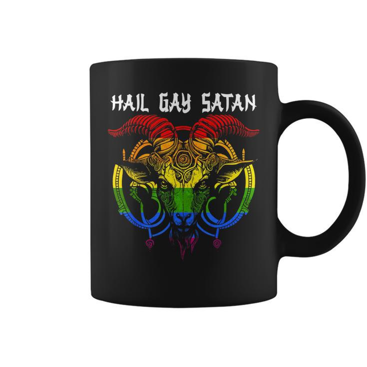 Hail Gay Satan Lgbt Goth Gay Lesbian Bi Pride Baphomet  Coffee Mug