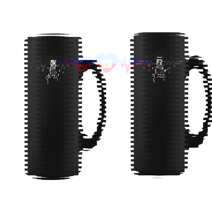 Haiti Heritage Roots Proud Heartbeat Haitian Flag Pride  Coffee Mug
