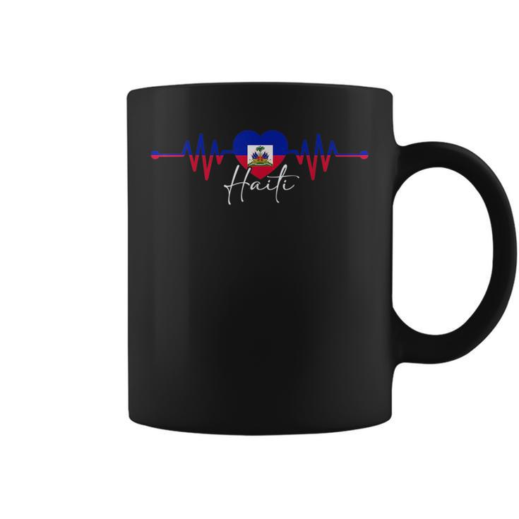 Haiti Heritage Roots Proud Heartbeat Haitian Flag Pride Coffee Mug