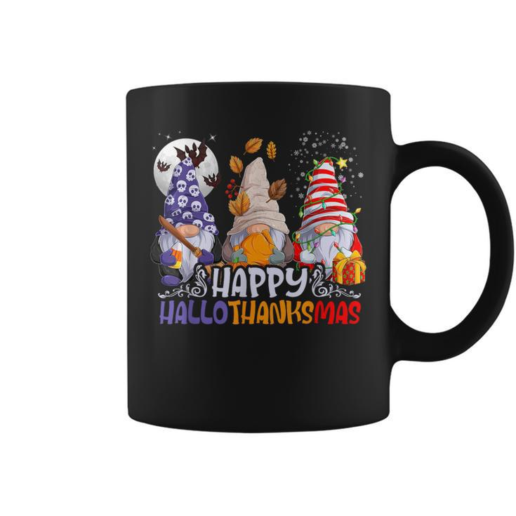 Hallothanksmas Gnomes Halloween Thanksgiving Christmas Happy Coffee Mug