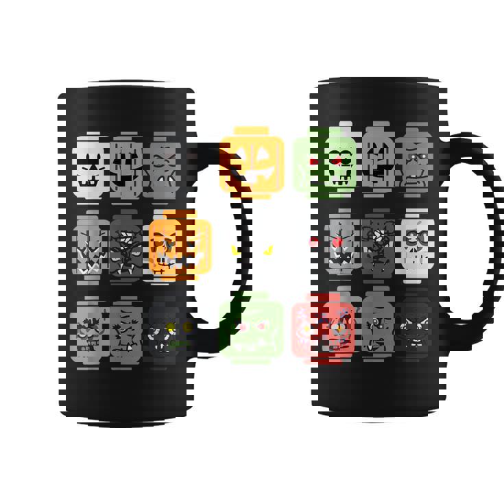 Halloween Building Brick Head Pumpkin Ghost Zombie Friends Coffee Mug