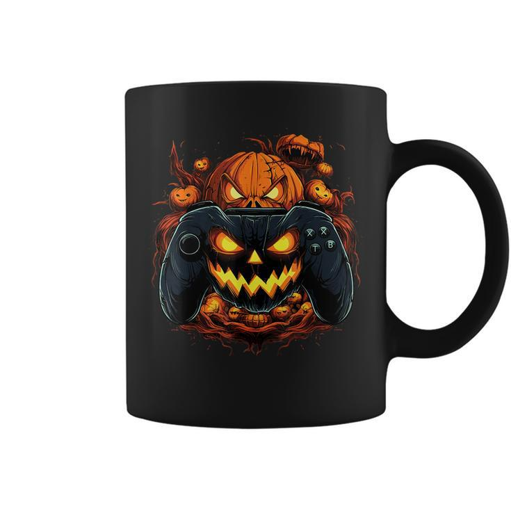 Halloween Gaming Jack O Lantern Pumpkin Face Controller Coffee Mug