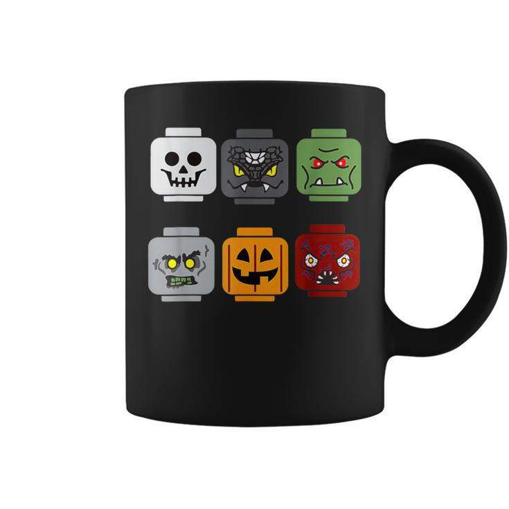 Halloween Head Pumpkin Ghost Zombie Block Brick Builder Coffee Mug