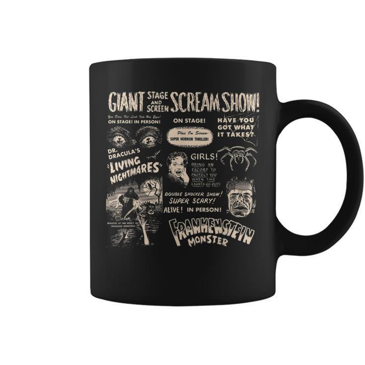Halloween Horror Movie Scream Show Frankenstein And Dracula Halloween Coffee Mug
