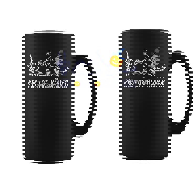 Halloween Peace Love And Pumpkins Fall Women Men Kids Halloween Coffee Mug