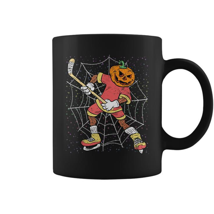 Halloween Pumpkin Scary Ice Hockey Sport Costume Skater Coffee Mug