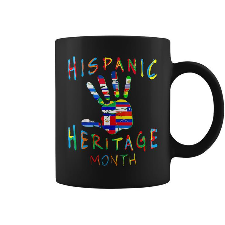 Hand National Hispanic Heritage Month All Countries Flag Coffee Mug