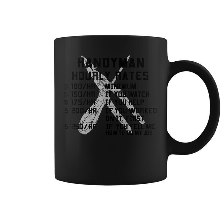 Handyman Hourly Rate Funny Repairman Labor Worker Men Gifts  Coffee Mug