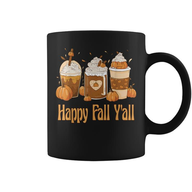 Happy Fall Y'all Latte Coffee Leopard Pumpkin Autumn Coffee Mug