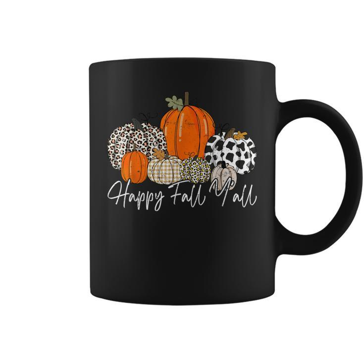 Happy Fall Y'all Pumpkin Leopard Cute Autumn Coffee Mug