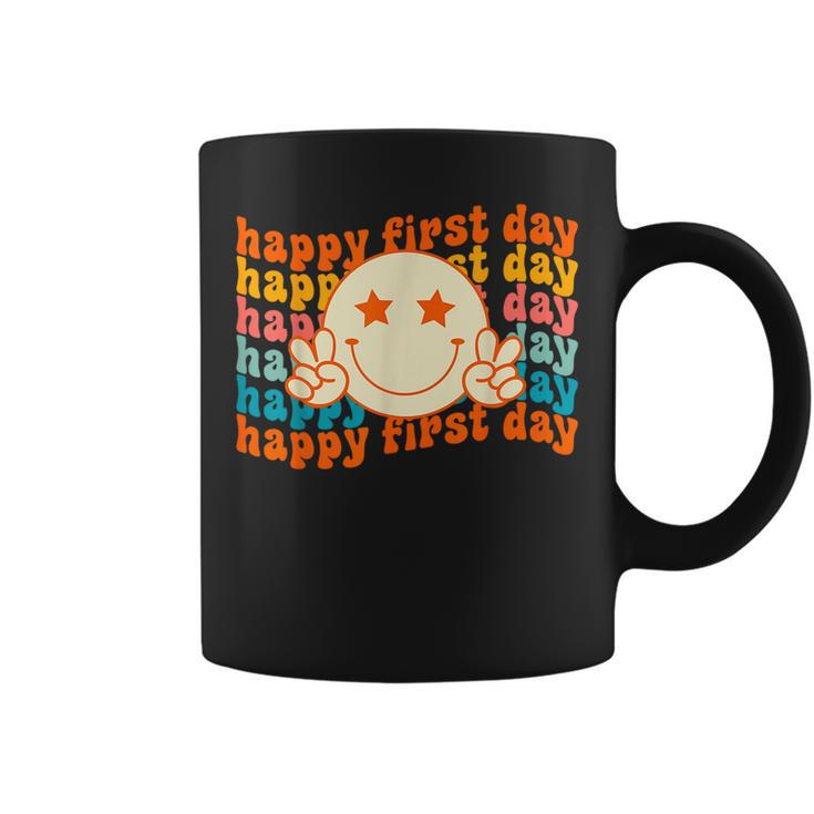 Happy First Day Of School Smile Face Back To School Teachers  Coffee Mug