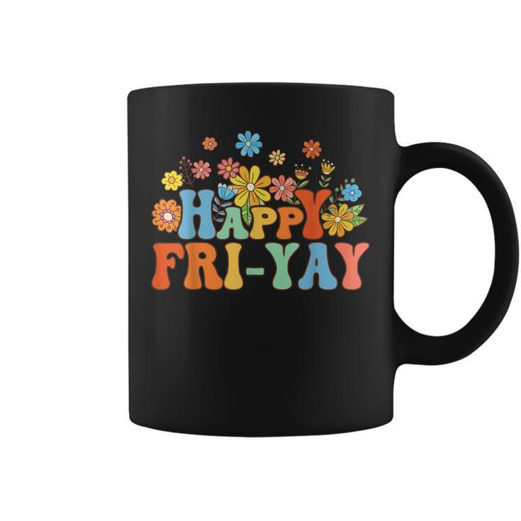 Happy Fri-Yay Friday Lovers Fun Teacher Groovy Coffee Mug