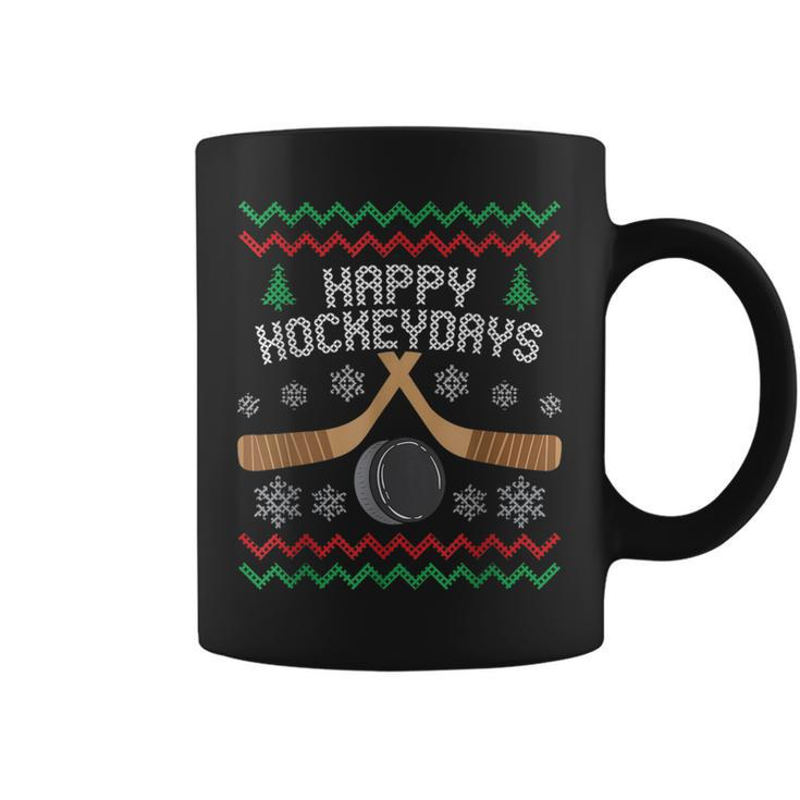 Happy Hockeyday Ice Hockey Boys Christmas Ugly Sweater Coffee Mug
