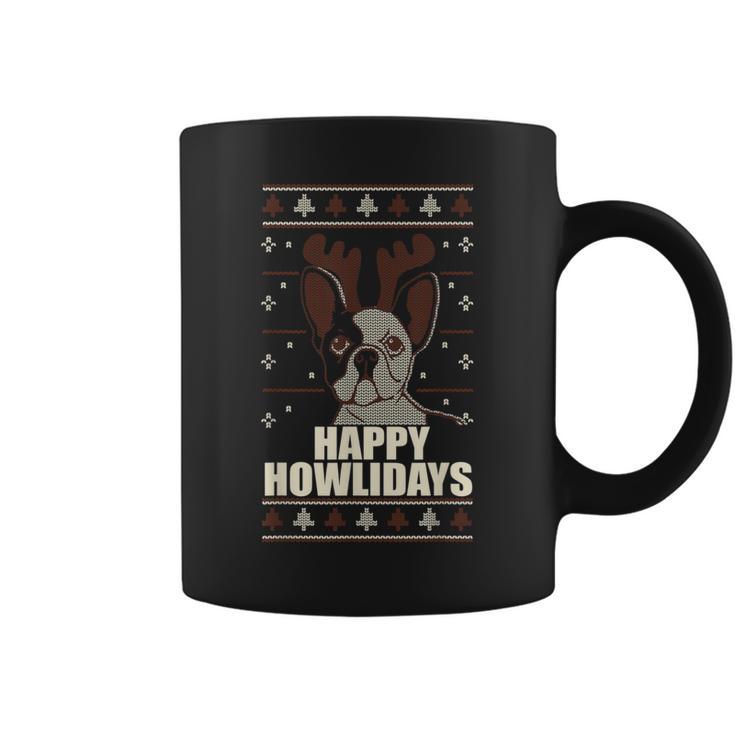 Happy Howlidays Ugly Christmas Sweater Frenchie Dog Meme Coffee Mug