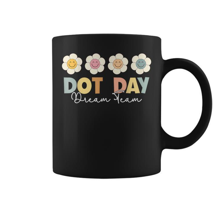 Happy International Dot Day Dream Team Retro Hippie Flowers Coffee Mug