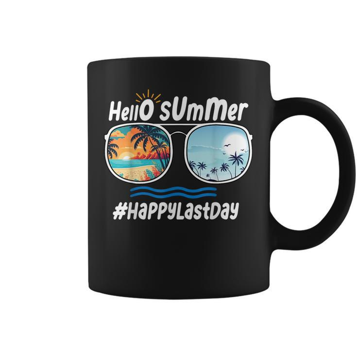 Happy Last Day Of School Hello Summer Sunglasses Beach  Coffee Mug