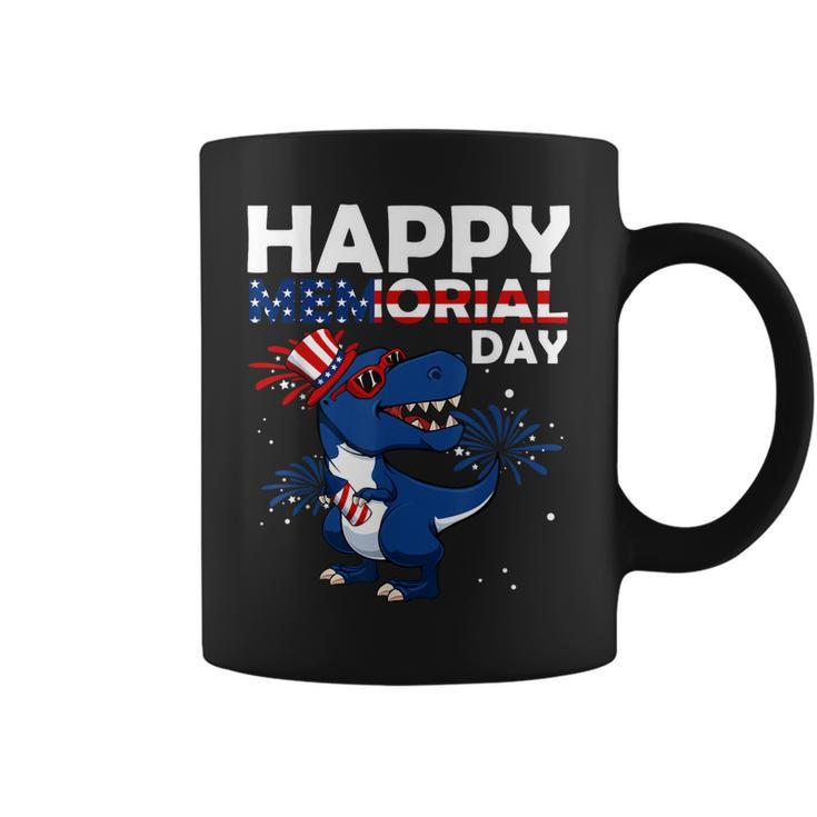 Happy Memorial Day 4Th Of July Dinosaur American Flag Hat Coffee Mug