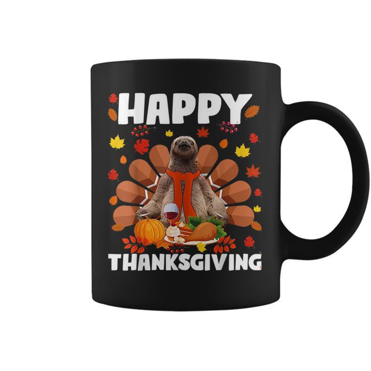 Happy Thanksgiving Funny Sloth Turkey Autumn Sloth Lover Gifts For Turkey Lovers Funny Gifts Coffee Mug