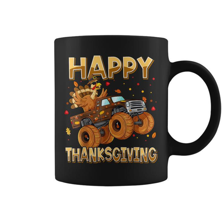 Happy Thanksgiving Riding Monster Truck Turkey Toddler Boys Coffee Mug