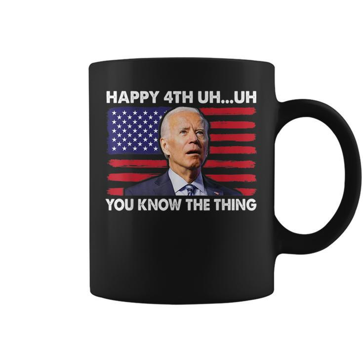 Happy Uh You Know The Thing 4Th Of July Funny Confused Retro Coffee Mug
