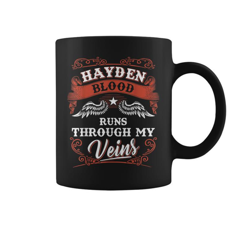 Hayden Blood Runs Through My Veins Family Christmas Coffee Mug