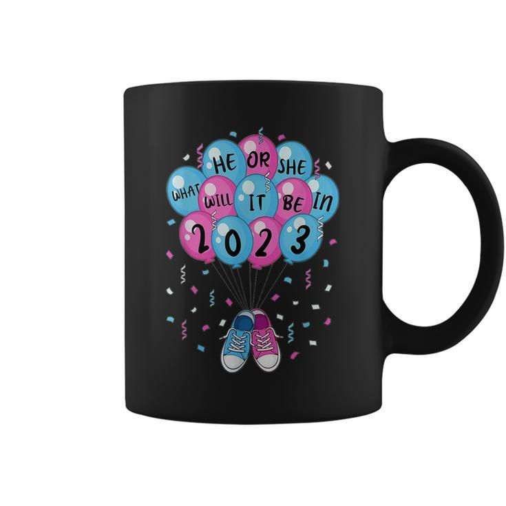 He Or She What Will It Be Gender Reveal Baby Announcement Coffee Mug