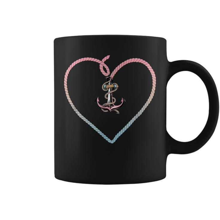 Heart Anchor Vacation Nautical Anchor  Coffee Mug
