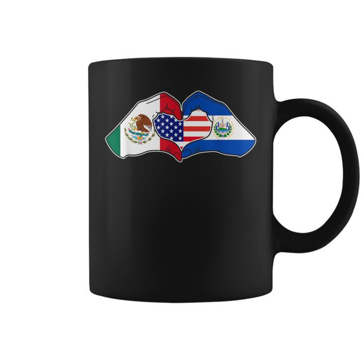 Heart Hands Mexico El Salvador And The Usa Coffee Mug