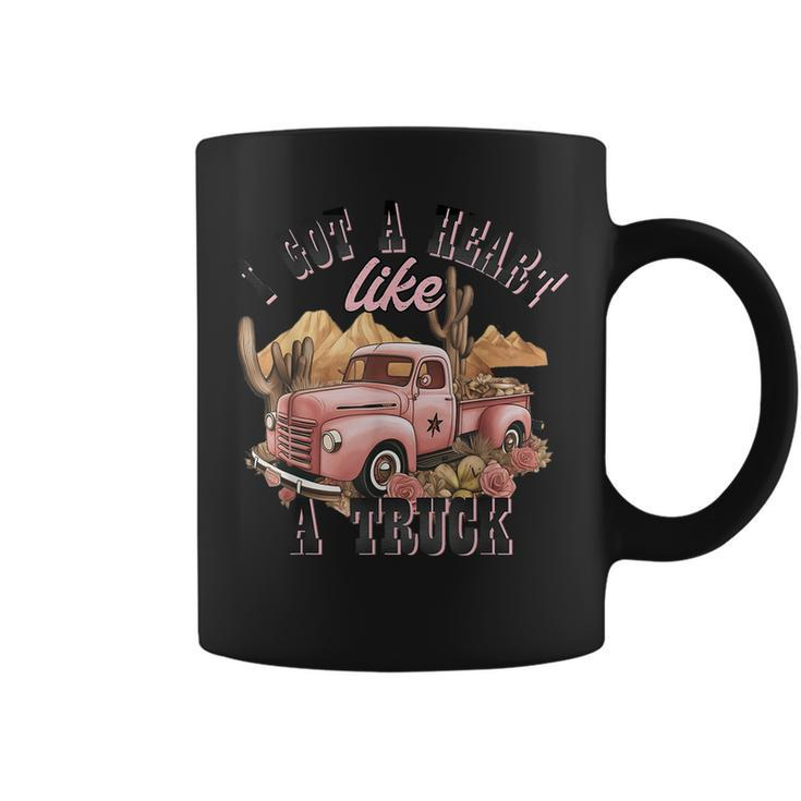 I Got A Heart Like A Truck Old Car American Pickup Truck Coffee Mug