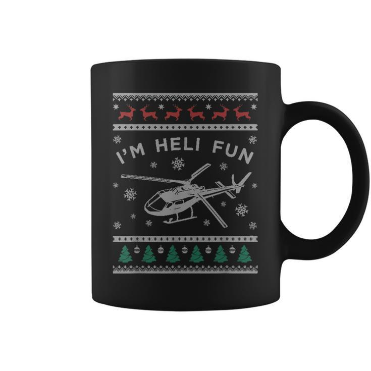 Helicopter Ugly Christmas Sweater Heli Pilot Coffee Mug