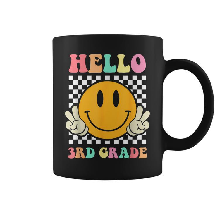 Hello 3Rd Grade Hippie Smile Face Back To School First Day Coffee Mug