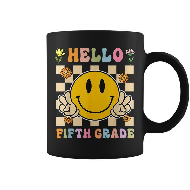 Hello 5Th Grade Hippie Smile Face Fifth Grade Back To School  Coffee Mug
