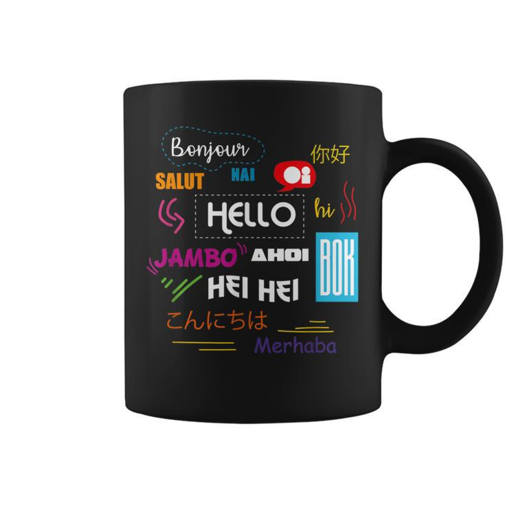 Hello In Different Languages Travel Tourism Language Teacher Coffee Mug