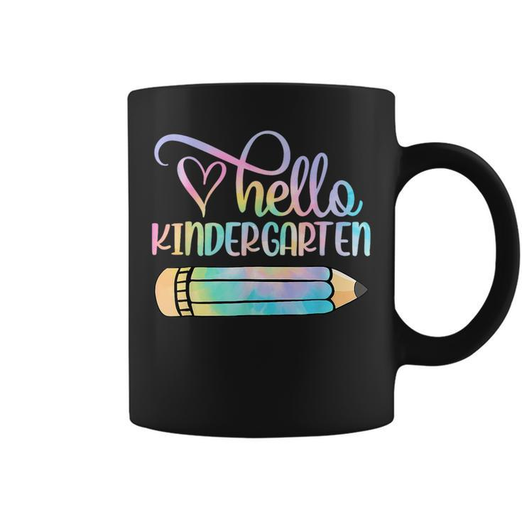Hello Kindergarten Tie Dye Pencil First Day Of School Coffee Mug