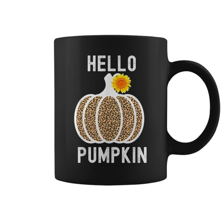 Hello Pumpkin Sunflower Halloween Fall Thanksgiving Fall Thanksgiving  Coffee Mug