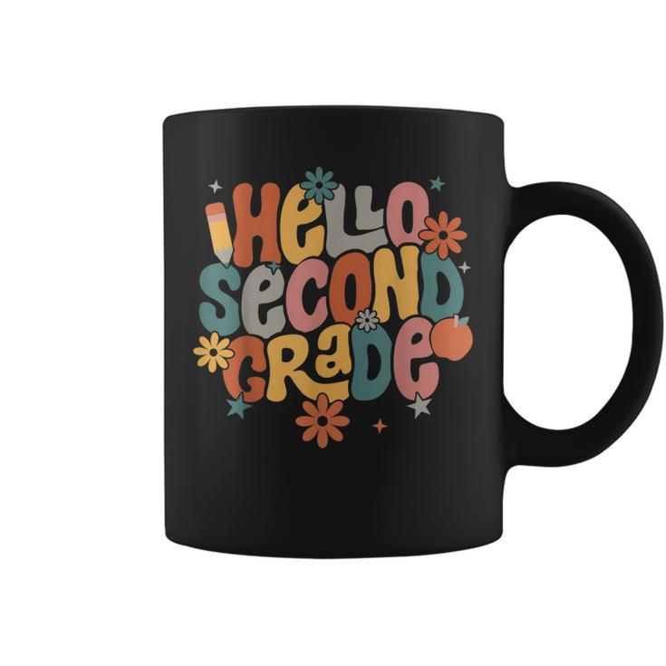 Hello Second Grade Groovy Floral Hippie First Day Of School  Coffee Mug