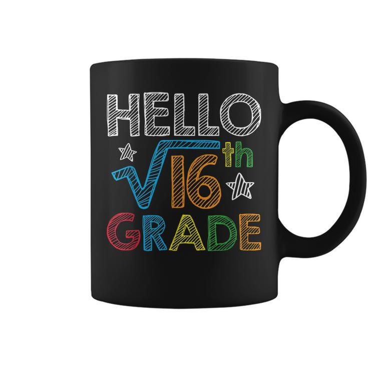Hello Square Root 16 4Th Grade Back To School Math Nerd Gift Math Funny Gifts Coffee Mug