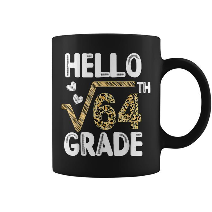 Hello Square Root Of 64Th 8Th Grade 1St Day Leopard Teachers Coffee Mug