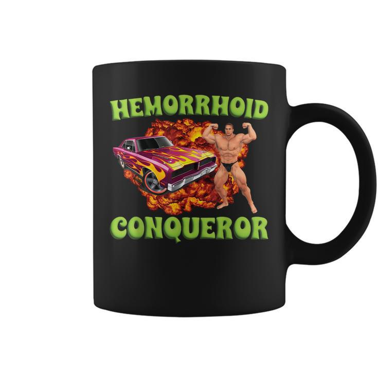 Hemorrhoid Conqueror Meme Weird Offensive Cringe Joke Coffee Mug
