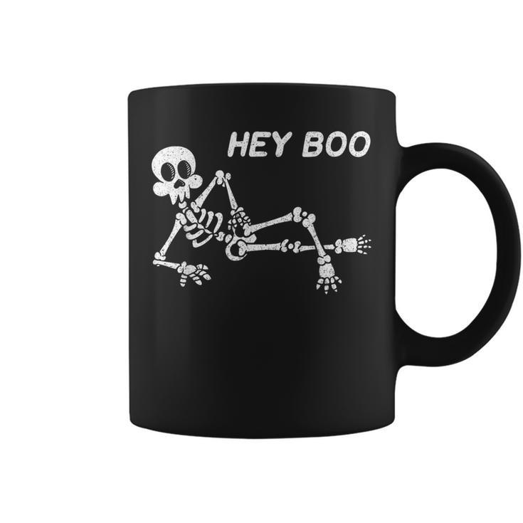 Hey Boo Halloween Cute Skeleton Halloween Coffee Mug