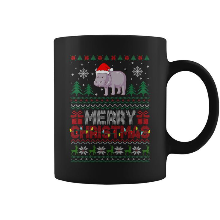 Hippo Merry Xmas Graphic For Ugly Christmas Sweater Coffee Mug