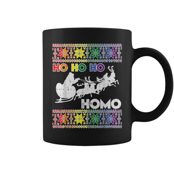 Ho Ho Homo Gay Ugly Xmas Sweater Lgbt Christmas Coffee Mug